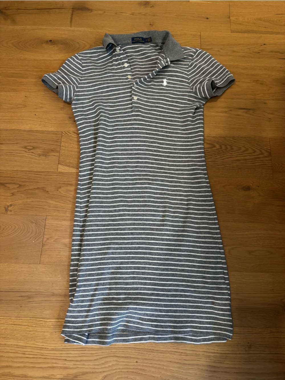 Ralph Lauren Gray and White Striped Maxi Skirt